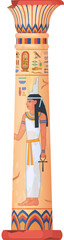 Naklejka premium Ancient egyptian pillar. Old architecture in cartoon game style