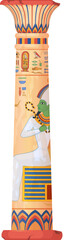 Naklejka premium Pharaoh column. Old egyptian pillar cartoon icon