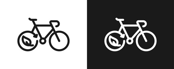 Obraz premium Green Transportation Icon Set Outline In White And Black Background