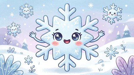 Smiling Snowflake Graphic Art