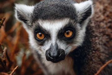 Fototapeta premium Ring-tailed Lemur on tree in natural habitat