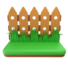 Garden Fence 3D Illustration