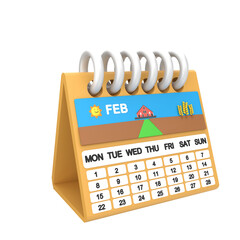 Calendar Seasonal Event 3D Illustration