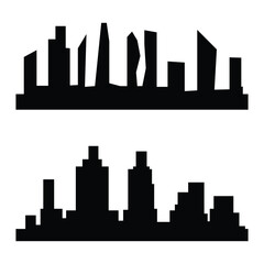 Obraz premium City Skyline Silhouette Set Isolated on White Background