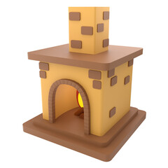 Fireplace 3D Illustration