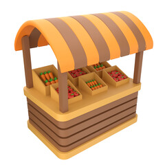 Market Stall 3D Illustration