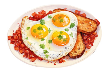 PNG Breakfast bread plate food.