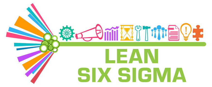 Lean Six Sigma Business Symbols Top Colorful Graphics Text 