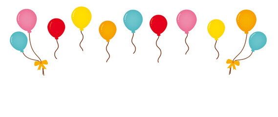 カラフルな風船のイラストの背景素材/デコレーション向け素材/Colorful balloon illustration background materialColorful balloon illustration background material © Moe Hosokawa