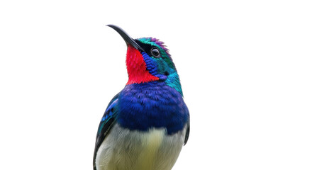Obraz premium Isolated purple sunbird against a clean setting with beautiful colors in its feathers