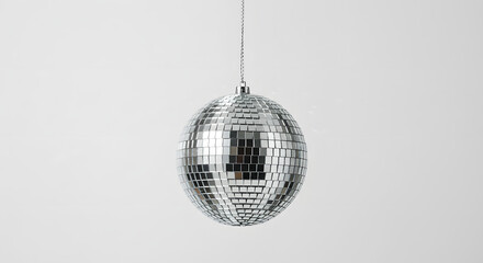 disco ball hanging from chain