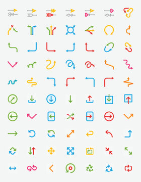 User Interface Arrows Color Icon Set