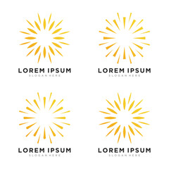 Sunburst logo with yellow rays collection