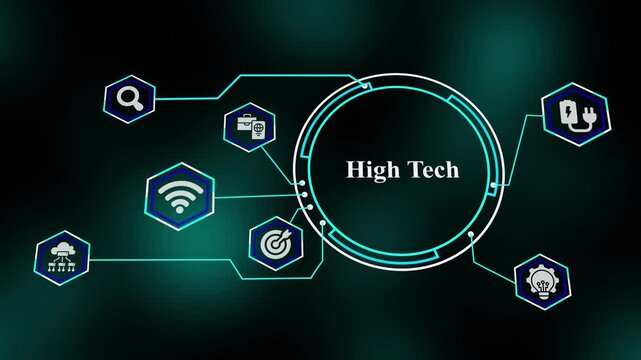 High Tech visualization showcasing advanced digital architecture, intelligent cloud computing, secure communication networks, and smart system integration.