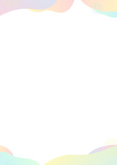 かわいいグラデーションの背景フレーム　プリズム・ピンク・黄色・水色・緑