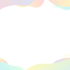 かわいいグラデーションの背景フレーム　プリズム・ピンク・黄色・水色・緑