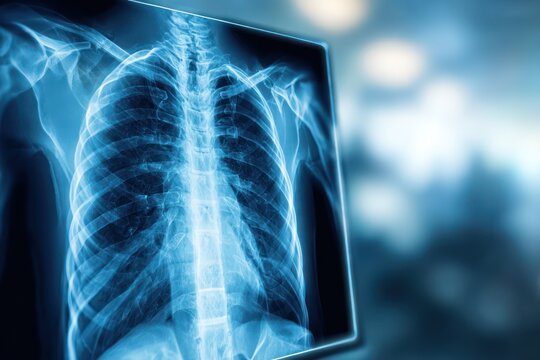 Medical monitor with chest X-ray image