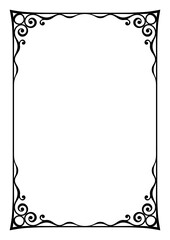 Decorative ornamental vintage black frame for A4 page