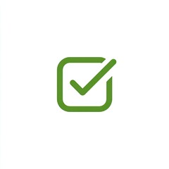 A green checkmark inside a rounded square, on a white background
