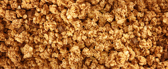 Granola, Muesli Breakfast, Crunchy Cereal Breakfast, Oatmeal Muesli with Seeds and Grains, Healthy Diet