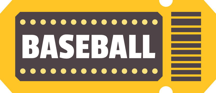 Baseball game admission ticket with a barcode on a white background