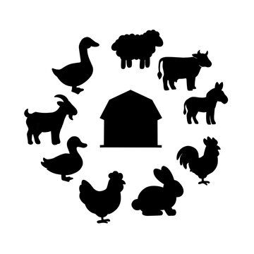 farm animals collection vector