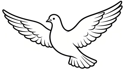 Flying Dove Line Art Illustration