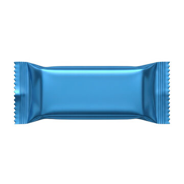 Blue candy bar wrapper isolated on transparent background