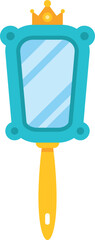 Fototapeta premium Hand mirror with a crown design representing princess concepts of beauty and royalty