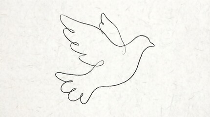 Simple Dove Sketch On White