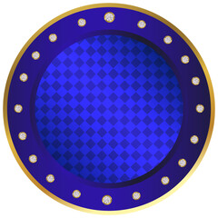blue round button with white background