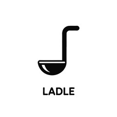 Obraz premium Simple black silhouette of a ladle with the word ladle below
