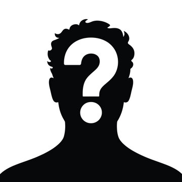 Silhouette of a head with a question mark replacing the face