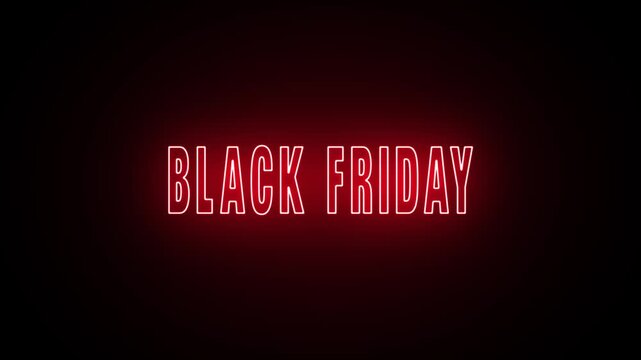 Flicker Neon Glowing Colorful black Friday animation. Black Friday text motion. Marketing for sale promotion 4k video footage.