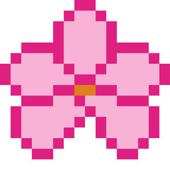 Pixel Art Pink Sakura Flower