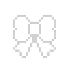 Pixel Art White Bow Ribbon