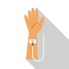 Fototapeta premium Human arm with an iv catheter delivering intravenous infusion therapy