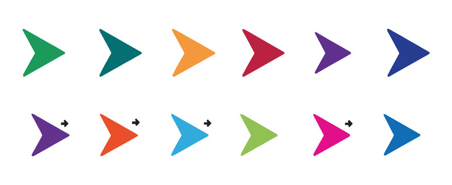 Arrow Direction Colorful Number Bullet Points