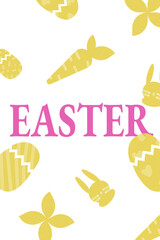 Obraz premium Happy Easter celebration with colorful eggs and fun symbols in springtime