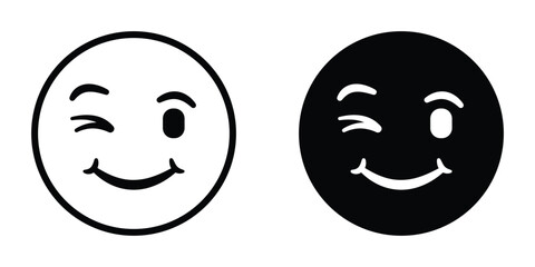 Smile wink icon set different style collection for web Ui. EPS10