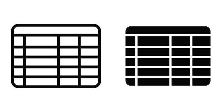 Table layout icon set different style collection for web Ui. EPS10