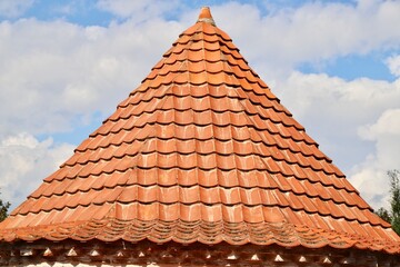 Traditional Red Tiled Conical Roof 