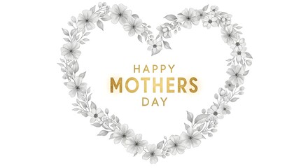 Happy mother's day heart shaped floral wishes for mom