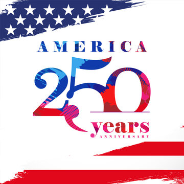 Happy Independence Day of America, 250th anniversary celebration, social media banner. Square design