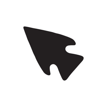 Flint arrowhead silhouette vector icon isolated on white background for design
