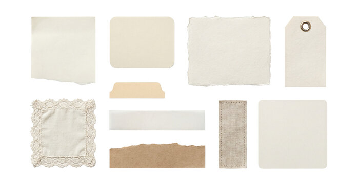 Photoreal memo and label blanks elements set.