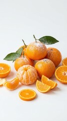 Sugar tangerines on a white background sweet citrus fruit