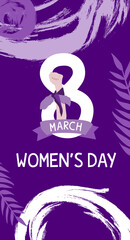 Célébrer le 8 mars et la journée des femmes - visuel pour les réseaux sociaux avec un poing levé sortant du 8 pour la lutte des droits des femmes © Cecotine