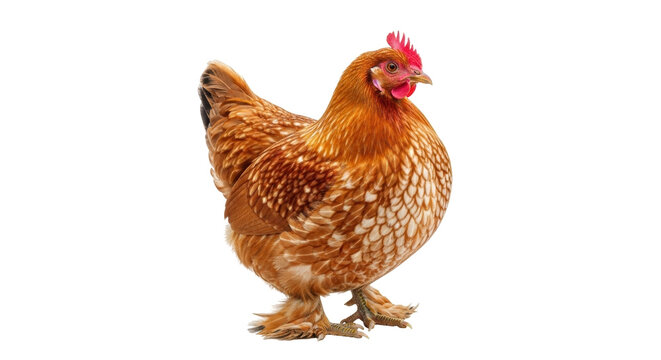 Isolated Buff Brahma chicken portrait, a beautiful domestic bird from the United States