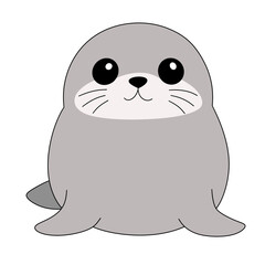 Fototapeta premium Cute Gray Seal Illustration